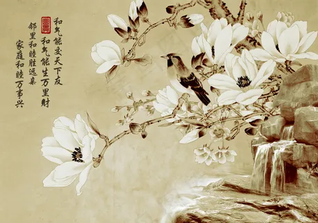 中国风国画背景墙