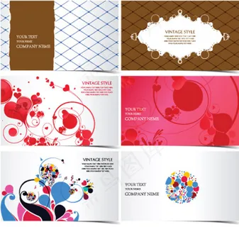 剪影底纹矢量名片