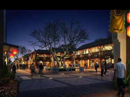 商业街夜景 商业街夜景