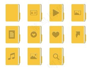 黄色皮夹风格文件夹图标