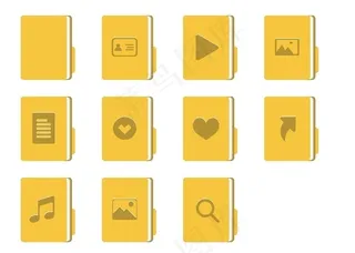 黄色皮夹风格文件夹图标