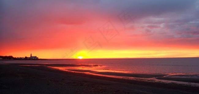 海岸夕阳风光图片