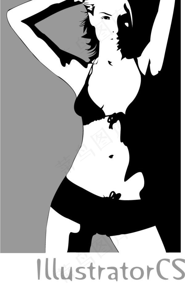 性感女人CG矢量图ai矢量模版下载