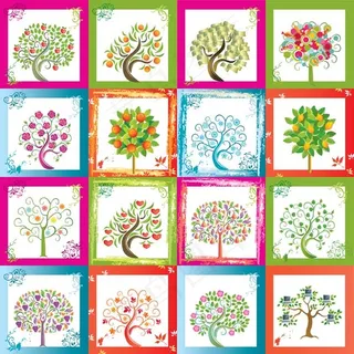 款风格清爽的矢量树素材