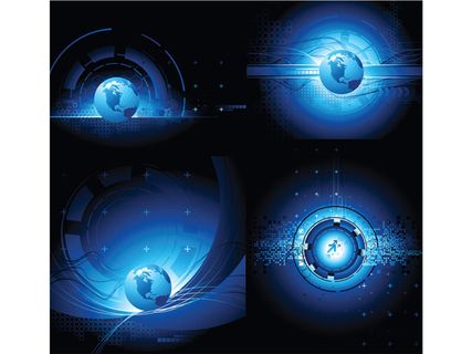 蓝色地球主题背景矢量素材