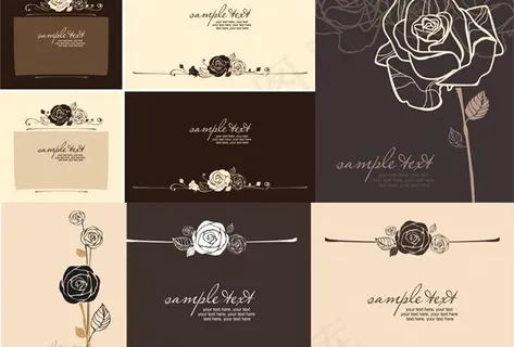 玫瑰花的封面设计矢量素材