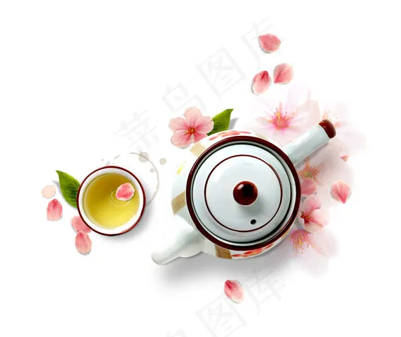 茶具玫瑰分层素材psd模版下载