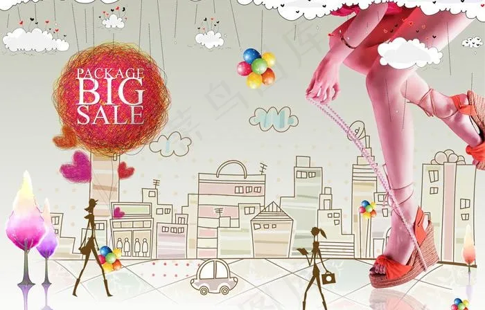 夏季 购物 海报图片(3294X2382(DPI:300))psd模版下载