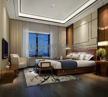 欧式主卧室效果图图片免费下载