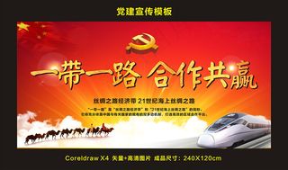 一带一路新丝绸之路展板海报设计
