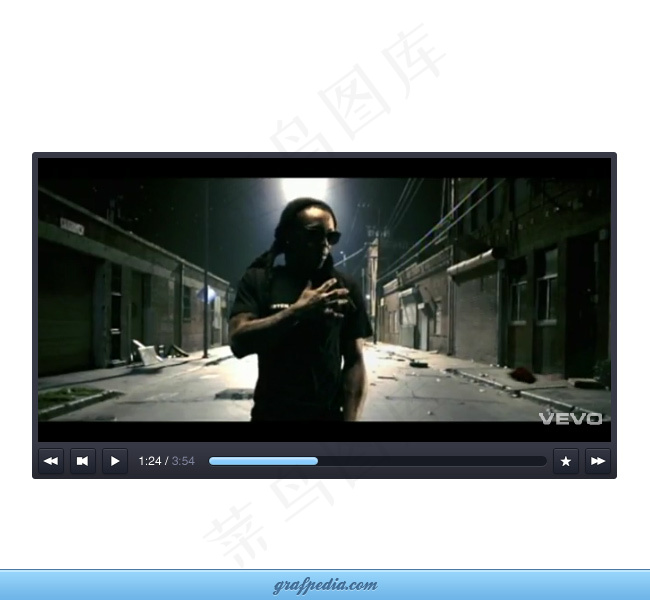 网页播放器界面PSD素材