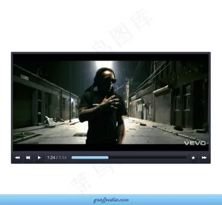 网页播放器界面PSD素材