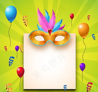 彩色面具装饰卡片图片