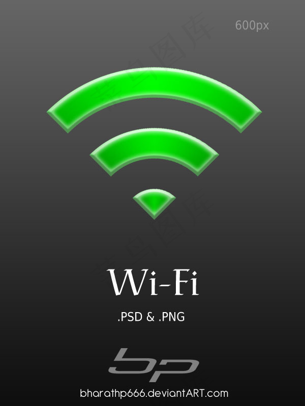 绿色wifi图标psd模版下载