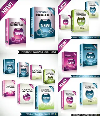 软件包装盒矢量素材