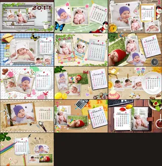 宝贝写真台历PSD模板