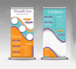 精美易拉宝模板矢量素材