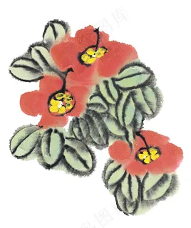 花卉图案水墨画设计元素 花卉图案水墨画设计元素