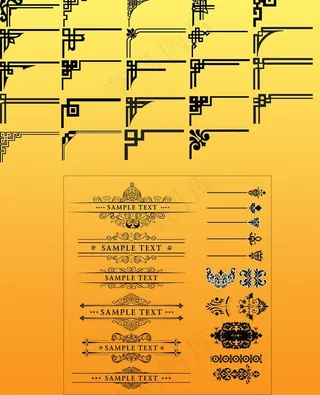 中国风 复古花边纹理图片