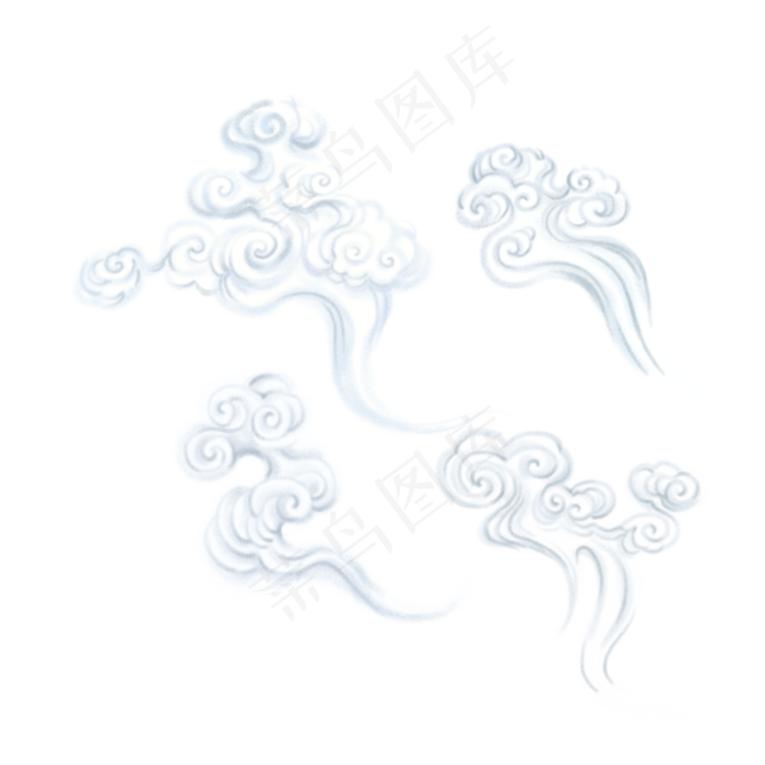 中国风白色立体祥云烟雾仙气中国风白色立体祥云烟雾仙气