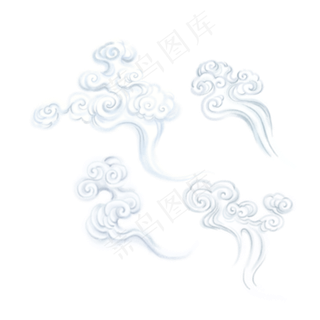 中国风白色立体祥云烟雾仙气中国风白色立体祥云烟雾仙气