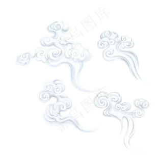 中国风白色立体祥云烟雾仙气中国风白色立体祥云烟雾仙气