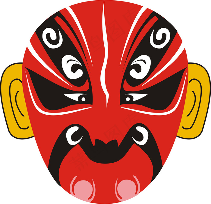 京剧脸谱素材cdr矢量模版下载
