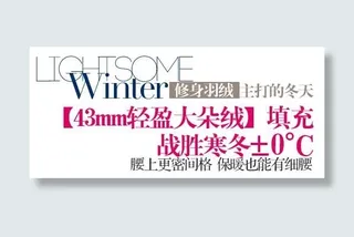 修身羽绒促销文字设计