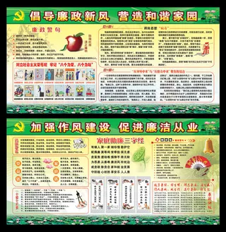 党风廉政展板矢量素材