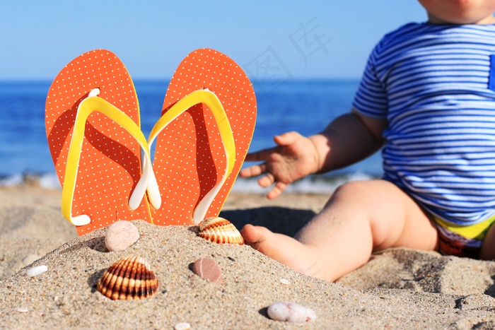 夏天 拖鞋 海滩图片
