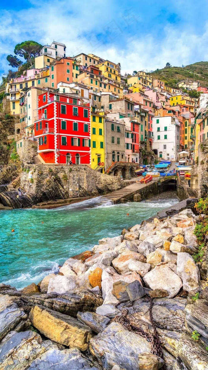 外国乡镇河道高清摄影图片