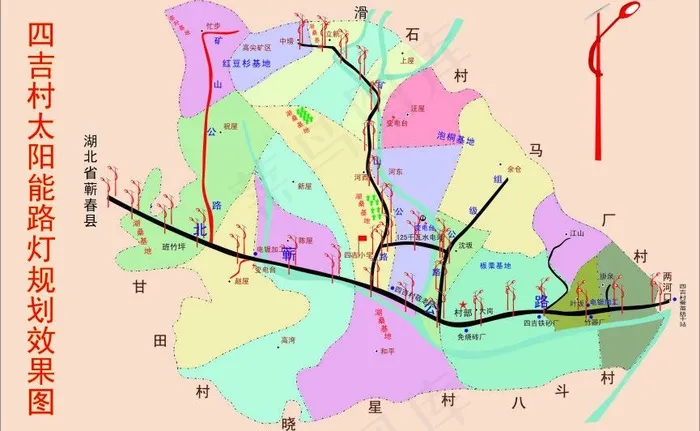 太阳能路灯规划效果图图片cdr矢量模版下载