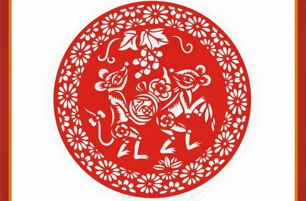 2008新春喜庆剪纸鼠矢量图04cdr矢量模版下载