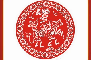 2008新春喜庆剪纸鼠矢量图04