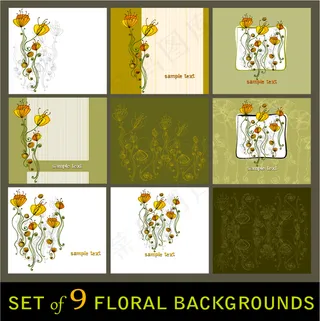 树木草花纹背景