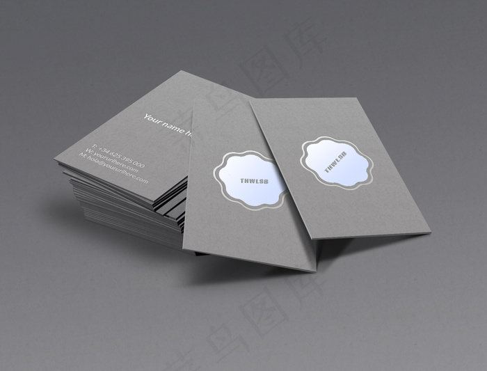 简约灰色名片矢量模板设计