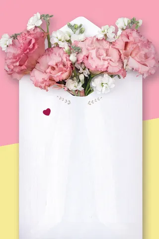 妇女节粉色爱心清新海报背景素材