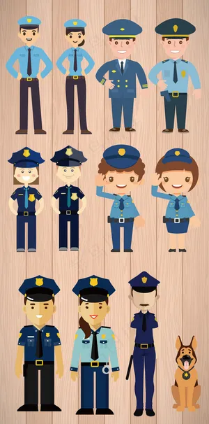 卡通警察军人人物形像EPS矢量素材