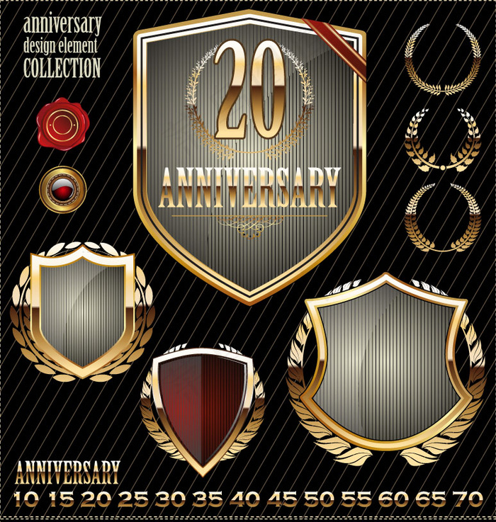 金色徽章设计矢量素材