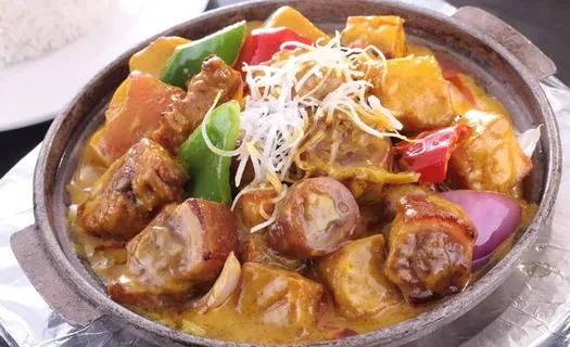 陶板咖喱猪尾配饭图片