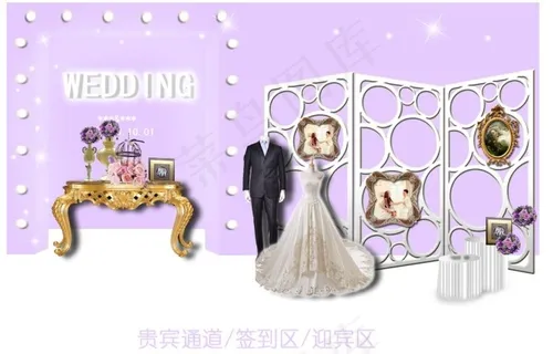 婚礼迎宾区背景/签到区/贵宾通道