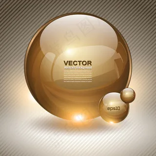 金色透明球体矢量图