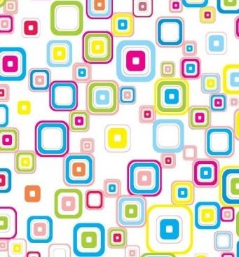 矢量彩色无缝复古图案的圆形广场eps,ai矢量模版下载