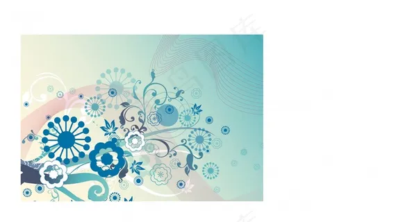 软波和花卉背景