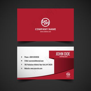 红色简洁创意矢量名片