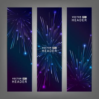 璀璨烟花banner矢量图片 AI