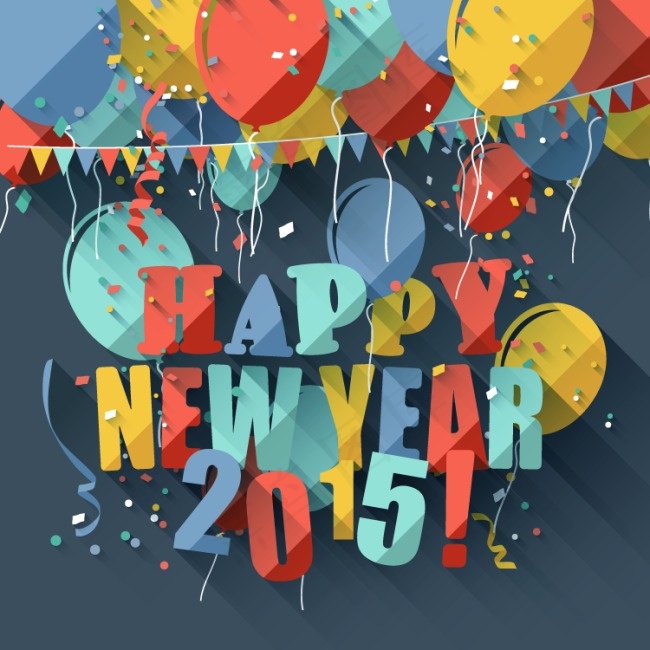 新年快乐2015背景矢量素材