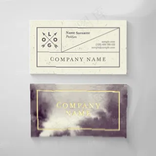 纯英文时尚简约名片设计矢量