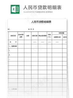 人民币贷款明细表