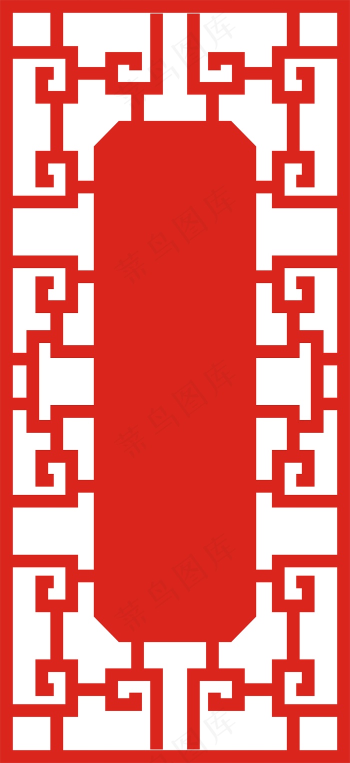 中国风典雅线框古典边框花纹矢量图